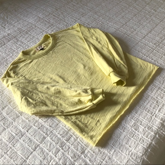 Universal Thread Lemon Yellow Balloon Sleeved Sweatshirt - Picture 2 of 7